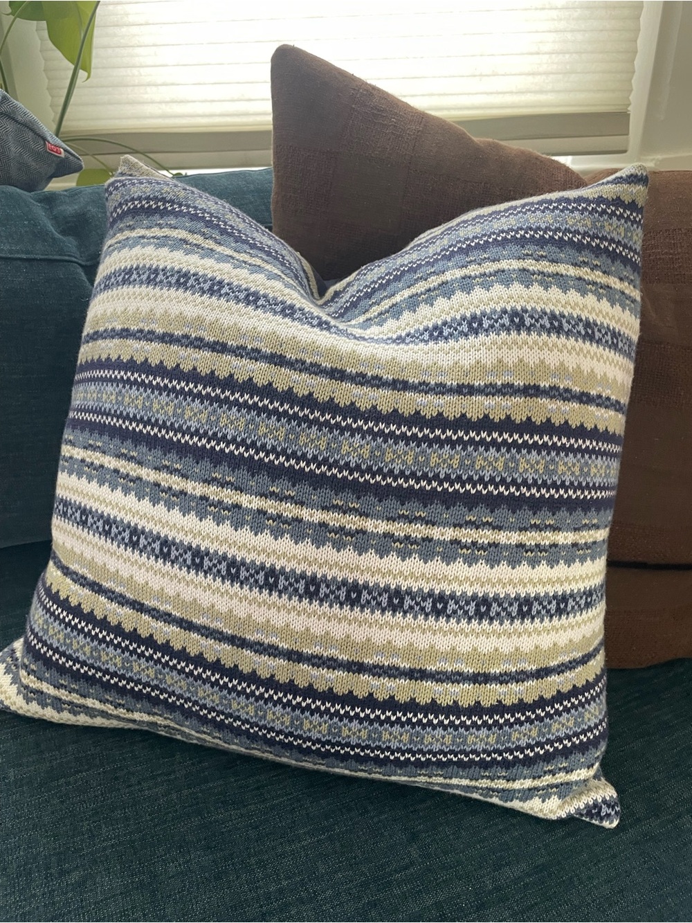 Pair of vintage Liz Claiborne knit pillow covers